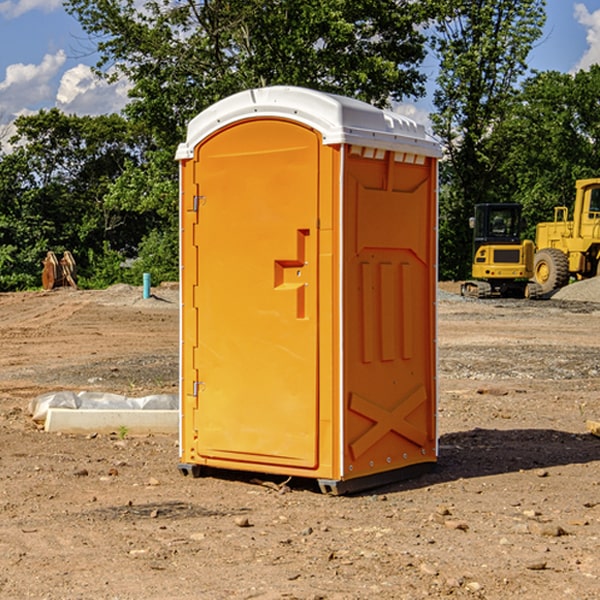 how often are the porta potties cleaned and serviced during a rental period in Laurie MO